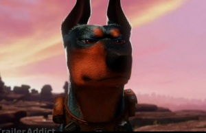 This is Alpha, Muntz's pet. He looks mean, but he will make you LOL in the movie. Hee.