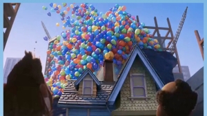 Carl Fredricksen tied hundreds of balloons to his house to make it fly to South America.